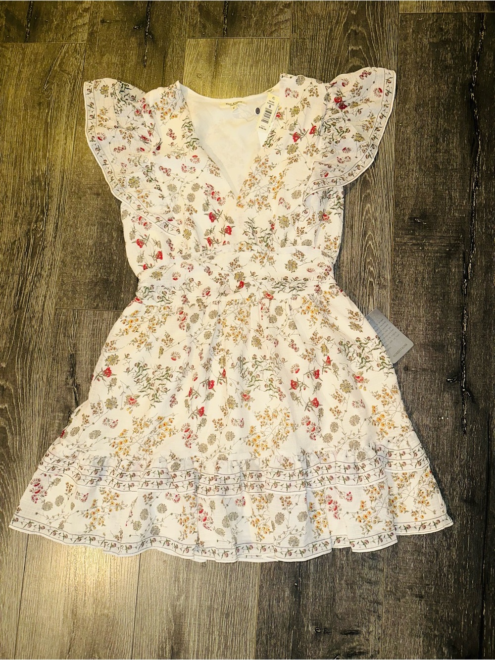 Max Studio Floral Flutter Sleeve Dress